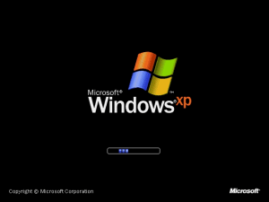L'écran de démarrage de Windows XP, symbole du renouveau du PC dans les années 2000