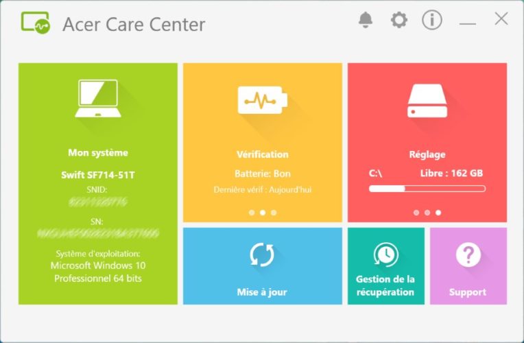 Acer Swift 7 Care Center