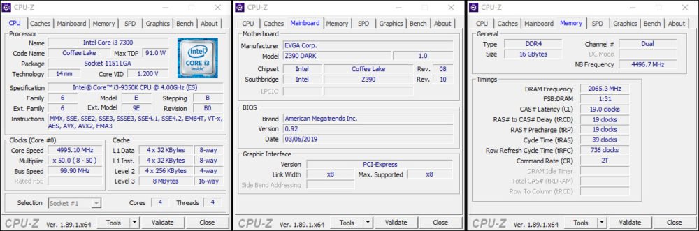 CPU-Z du 9350K