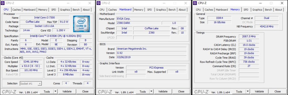 CPU-Z du 9350K