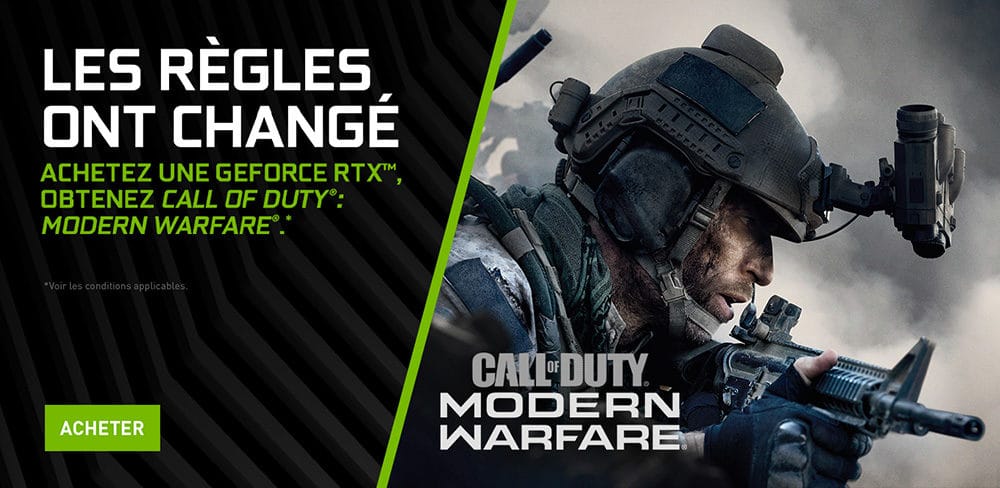 Bundle pour les cartes graphiques NVIDIA Call of Duty Modern Warfare