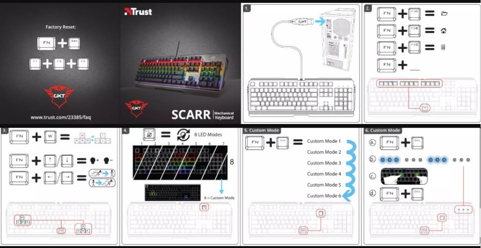 Test clavier Trust Gaming Scarr GXT 877 - manuel d'instructions