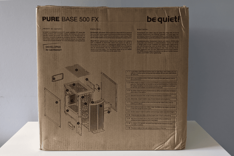 be quiet pure base 500 fx boite arrière
