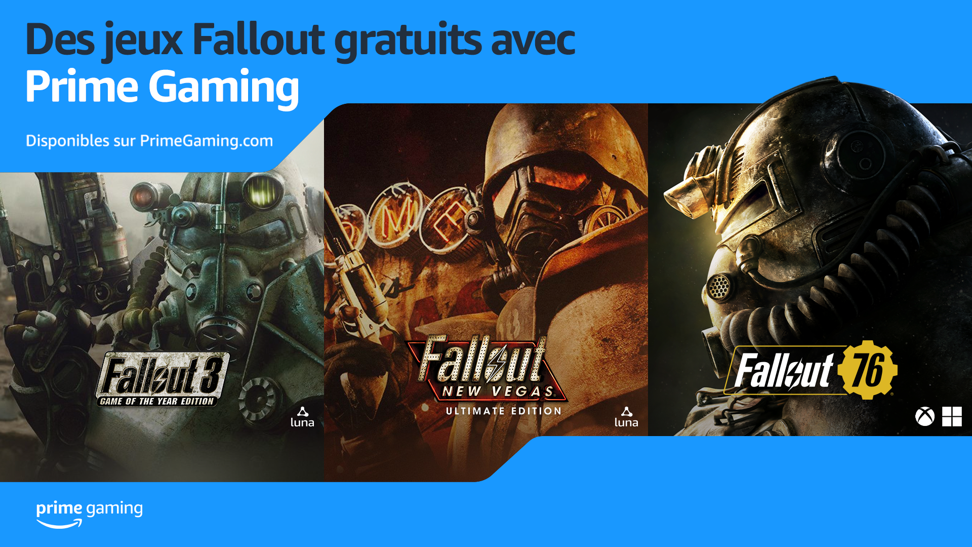 Prime Gaming met à l’honneur deux nouveaux jeux Fallout