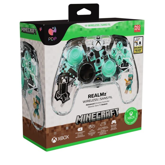 manette PDP Xbox sans fil REALMz Minecraft – Diamond Print