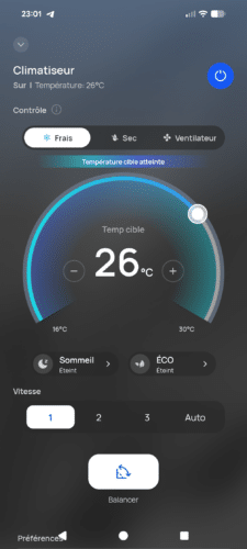 Climatiseur portable Dreo 318S - Application